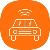 Autonomous Car Line Curve Icon vector