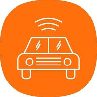 Autonomous Car Line Curve Icon vector