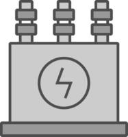 Power Transformer Fillay Icon vector