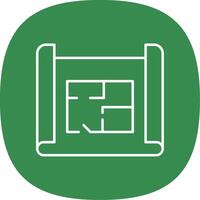 Blue Print Line Curve Icon vector