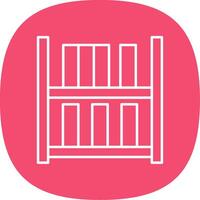 Bookshelf Line Curve Icon vector