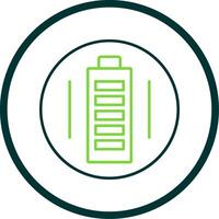 Battery Line Circle Icon vector