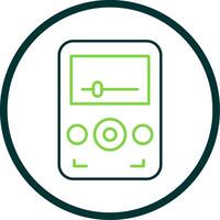 Audio Player Line Circle Icon vector