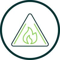 Hazards Line Circle Icon vector