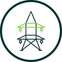 Electric Tower Line Circle Icon vector