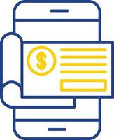 Bank Check Line Two Color Icon vector