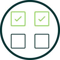 Check Box Line Circle Icon vector