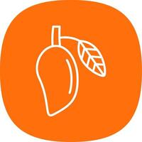 Mango Line Curve Icon vector