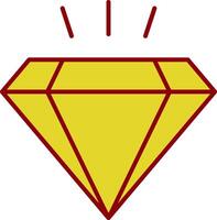 icono de línea de diamante de dos colores vector