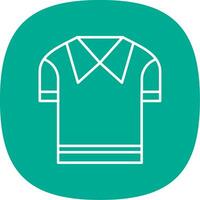 Casual Shirt Line Curve Icon vector