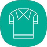 casual camisa línea curva icono vector