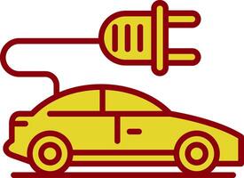 Electric Car Line Two Color Icon vector