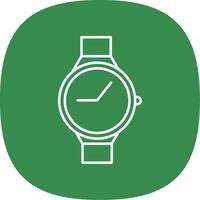 casual reloj línea curva icono vector