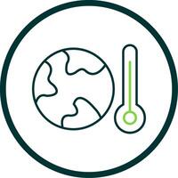 Global Warming Line Circle Icon vector