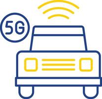 Smart Car Line Two Color Icon vector