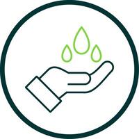 Save Water Line Circle Icon vector