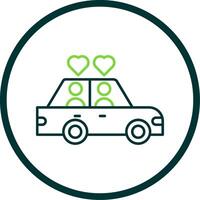 Wedding Car Line Circle Icon vector