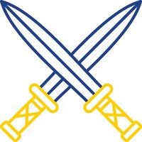Two Swords Line Two Color Icon vector