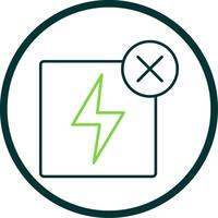 No Electricity Line Circle Icon vector