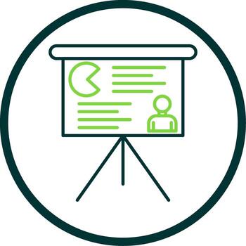 Presentation Line Circle Icon vector