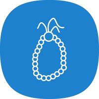 Prayer Beads Line Curve Icon vector