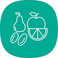 Fruit Line Curve Icon vector