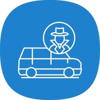 Thief Van Line Curve Icon vector