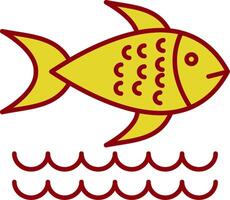 Fish Line Two Color Icon vector