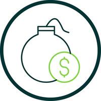 Debt Line Circle Icon vector