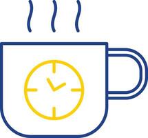 Coffee Time Line Two Color Icon vector