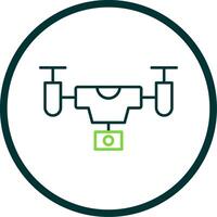 Drone Line Circle Icon vector