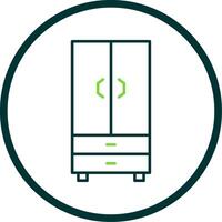 Cupboard Line Circle Icon vector