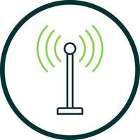 Antenna Line Circle Icon vector