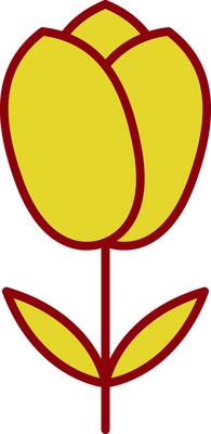 Tulip Line Circle Icon