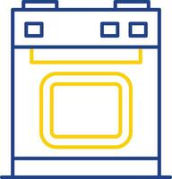 eléctrico estufa línea dos color icono vector