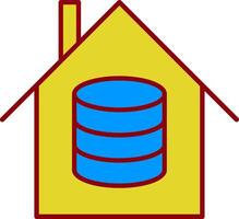 Data House Line Two Color Icon vector