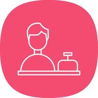 Shop Assistant Line Curve Icon vector