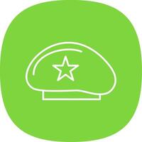 Beret Line Curve Icon vector