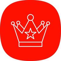 Crown Line Curve Icon vector