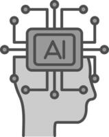 Artificial Intelligence Fillay Icon vector