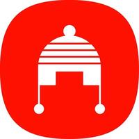 Winter Cap Line Two Color Icon vector