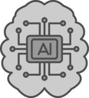 Artificial Intelligence Fillay Icon vector