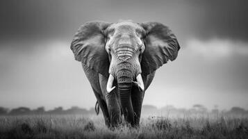 An elephant in the African savannah photo