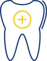 Tooth Line Two Color Icon vector