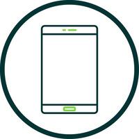 Smart Phone Line Circle Icon vector