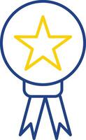 Star Medal Line Two Color Icon vector