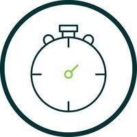 Stop Watch Line Circle Icon vector