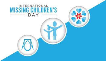 International Missing Children's Day observed every year in May 25. Template for background, banner, card, poster with text inscription. vector