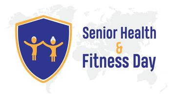 illustration on the theme of National Senior Health and fitness day observed each year on last Wednesday in May. vector