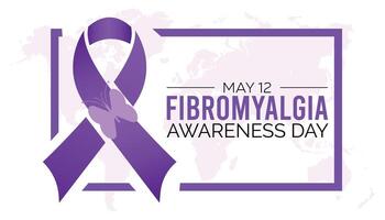 Fibromyalgia International Awareness Day observed every year in May. Template for background, banner, card, poster with text inscription. vector